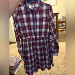 GAP Kids Red and White Plaid Dress